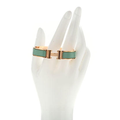 Hermes Enamel Narrow Clic Clac H Bracelet PM Vert Aqua 2 of 4