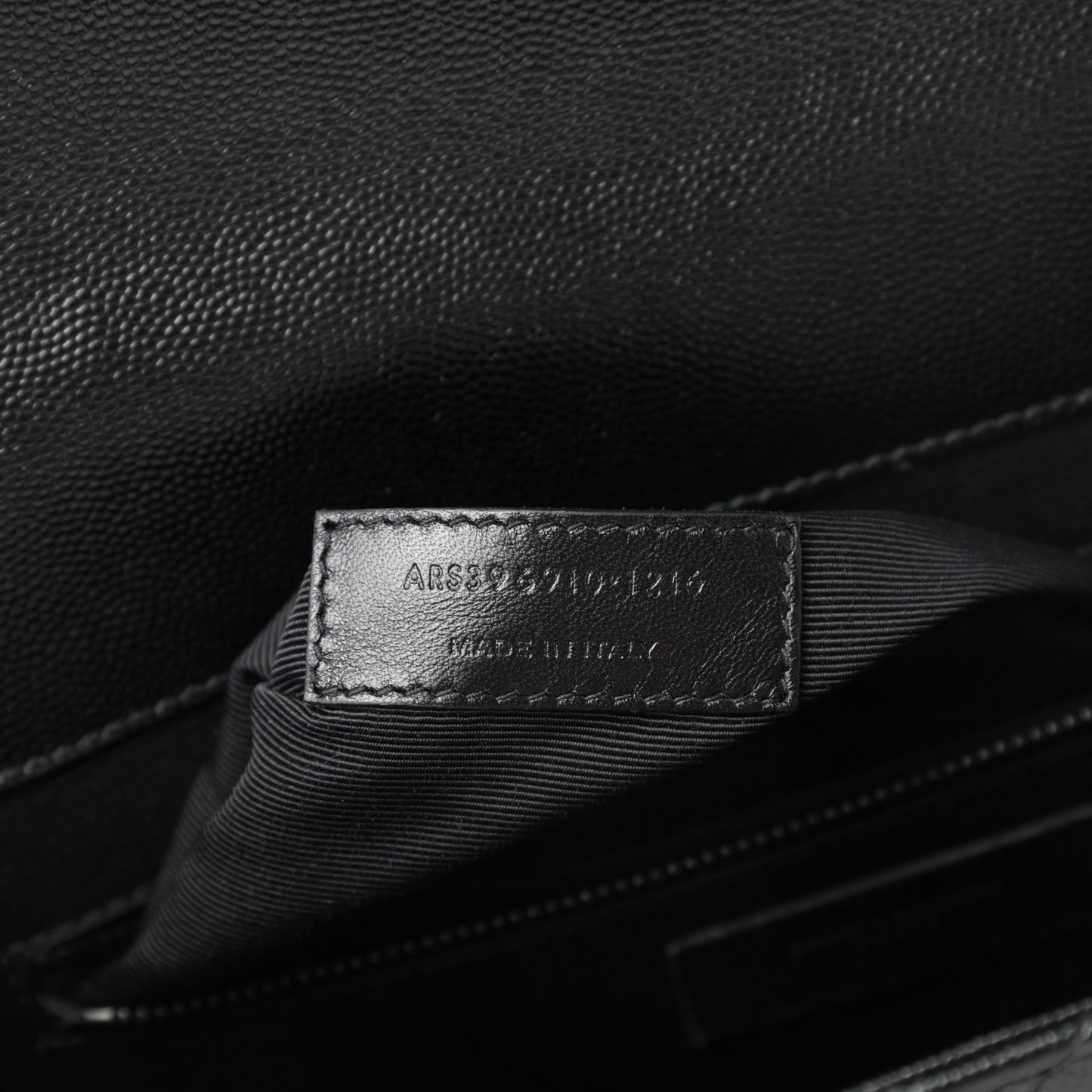 Grain De Poudre Textured Mixed Matelasse Large Triquilt Monogram Monochrome Satchel Black