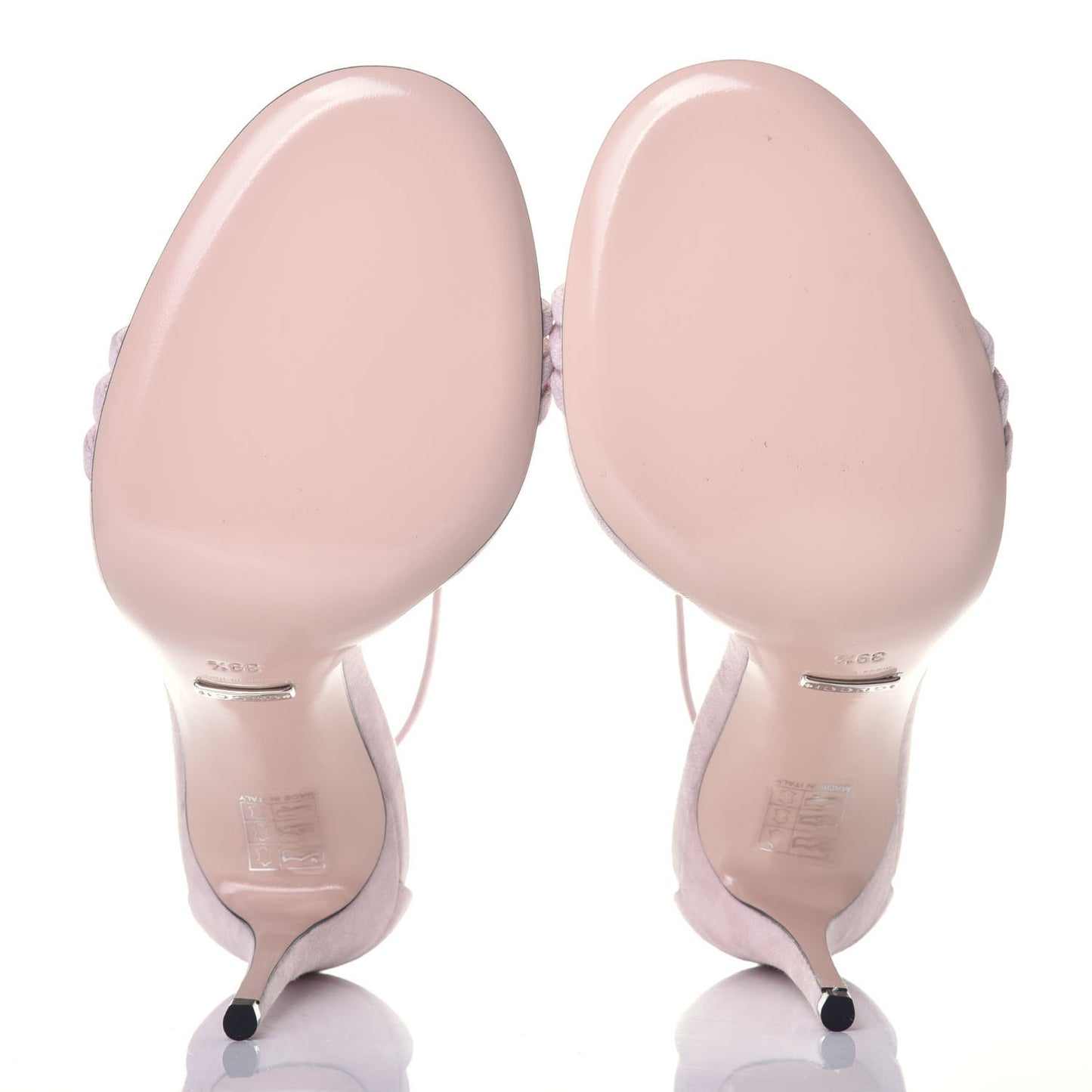 Kid Scamosciato GG Ankle Strap High Heel Sandals 39.5 Powder Pink