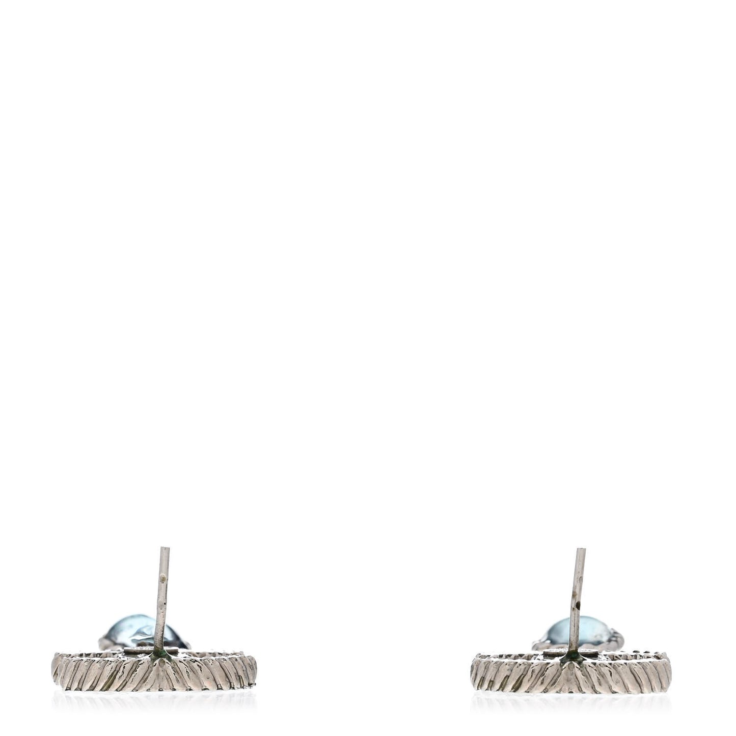 Resin CC Drop Earrings Blue Silver