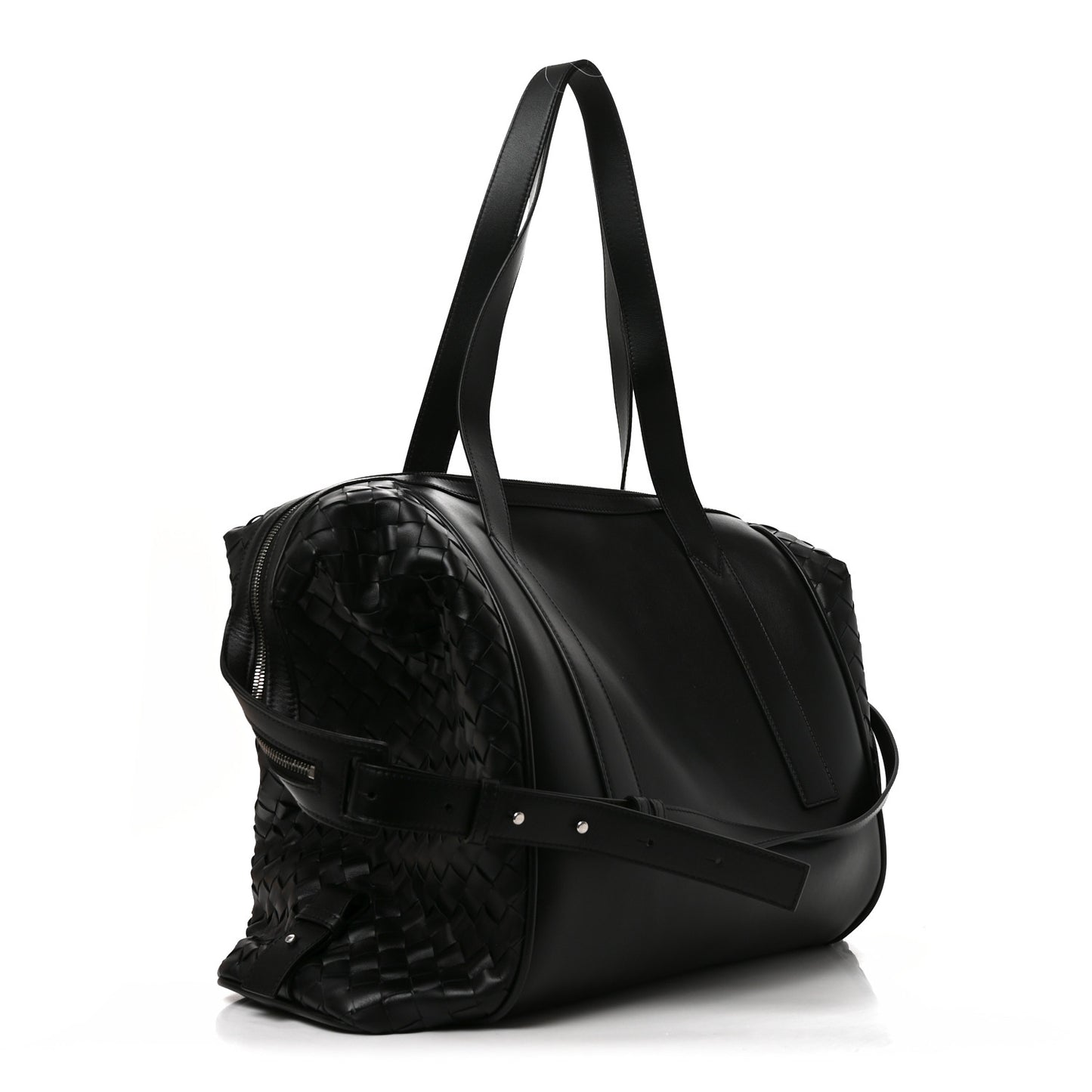 Nappa Intrecciato Helix Weekender Bag Black