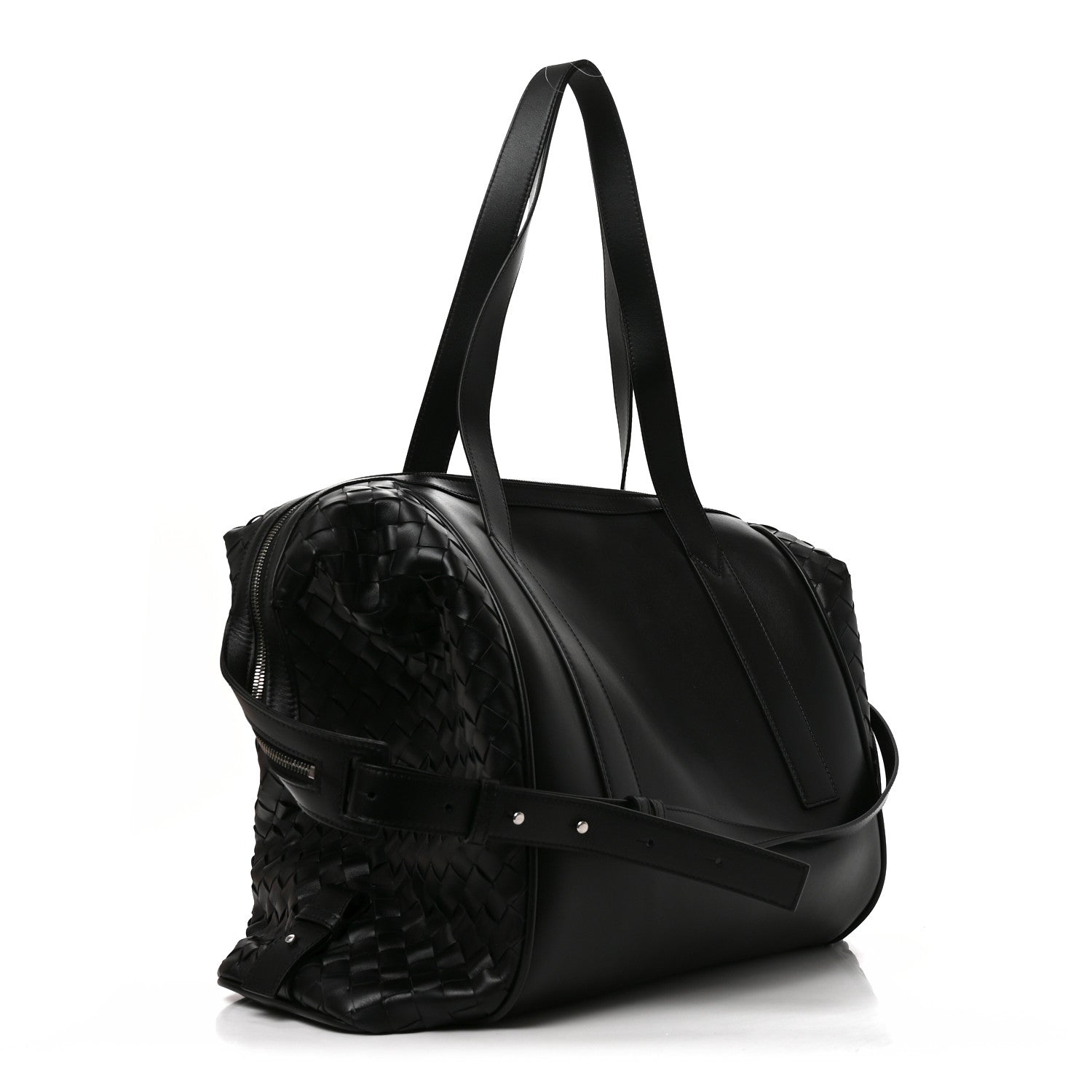 Bottega Veneta Nappa Intrecciato Helix Weekender Bag Black 3 of 11