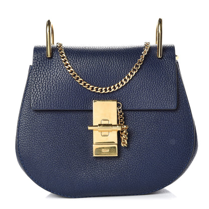 Chloe Grained Lambskin Mini Drew Shoulder Bag Royal Navy 1 of 10
