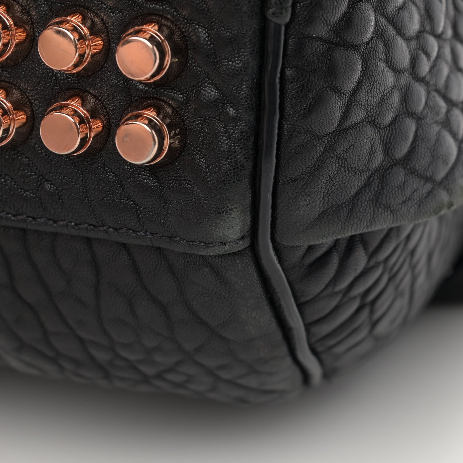 Alexander Wang Pebbled Lambskin Rocco Black Rose Gold Hardware 10 of 15