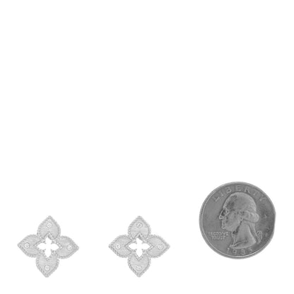 Roberto Coin 18K White Gold Diamond Venetian Princess Stud Earrings 2 of 4
