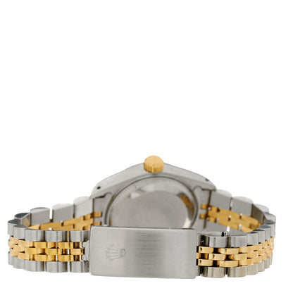 Rolex Stainless Steel 18K Yellow Gold Diamond 26mm Oyster Perpetual Datejust Watch White 69173 3 of 4