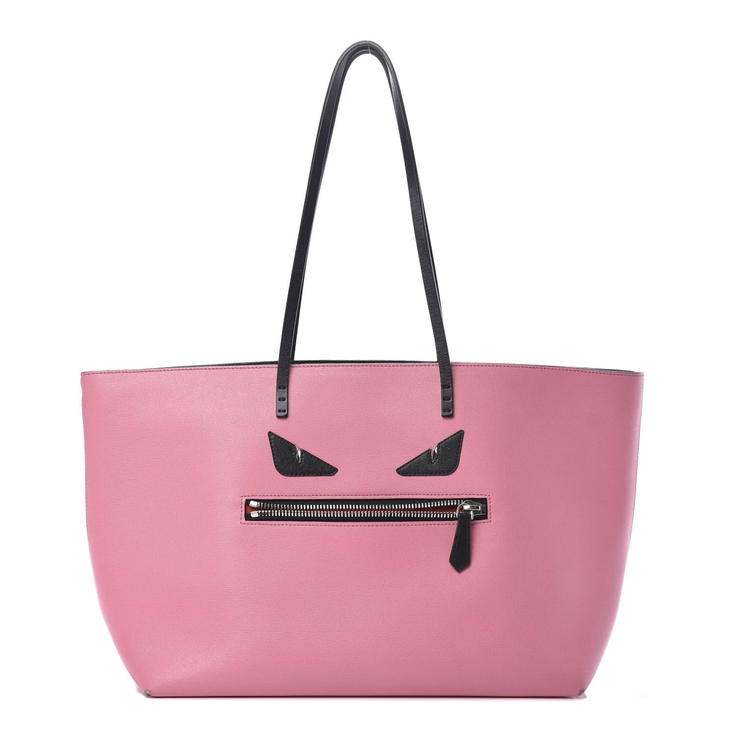 Fendi Vitello Elite Cuoio Monster Buggies Medium Roll Tote Lollypop Black 1 of 13