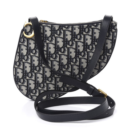 Christian Dior Oblique Saddle Pouch With Strap Navy Blue 2 of 9