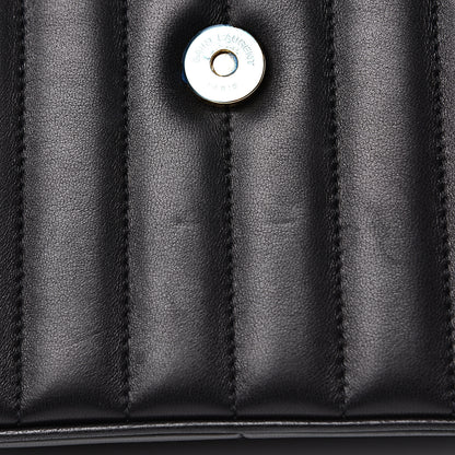 Saint Laurent Lambskin Matelasse Monogram Medium Vicky Chain Bag Black 12 of 14