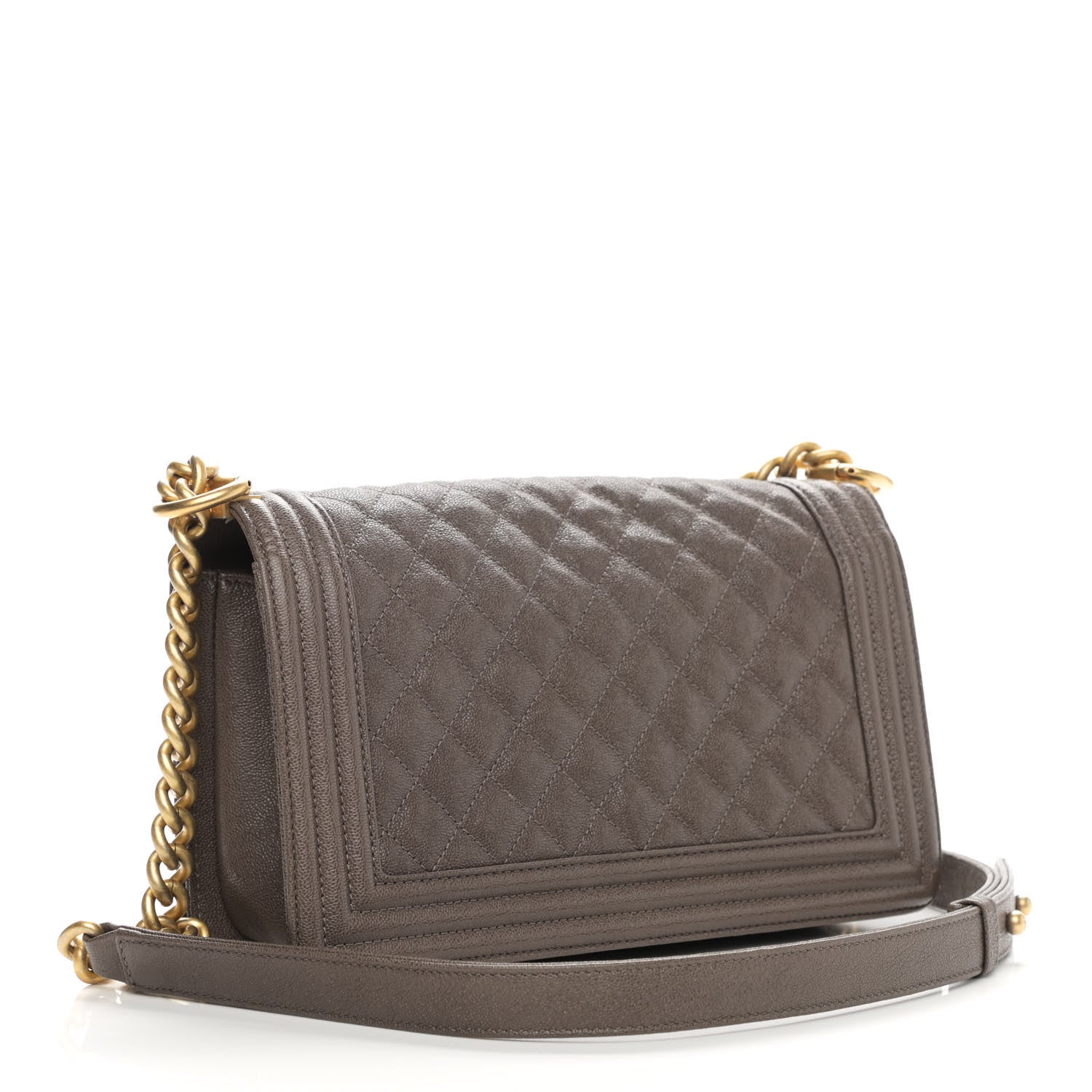 Chanel Caviar Quilted Medium Boy Flap Khaki 3 of 10