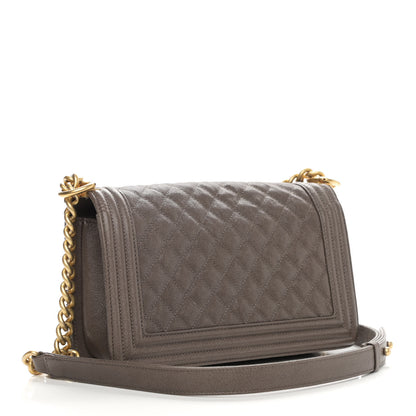 Chanel Caviar Quilted Medium Boy Flap Khaki 3 of 10