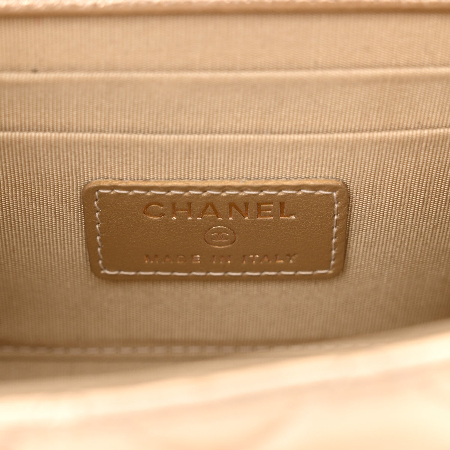 Chanel Metallic Lambskin Quilted Mini Trendy CC Clutch With Chain Gold 6 of 12