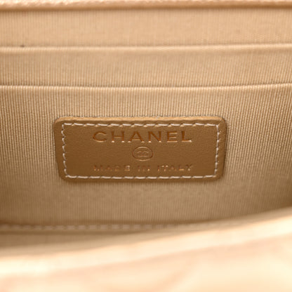 Chanel Metallic Lambskin Quilted Mini Trendy CC Clutch With Chain Gold 6 of 12