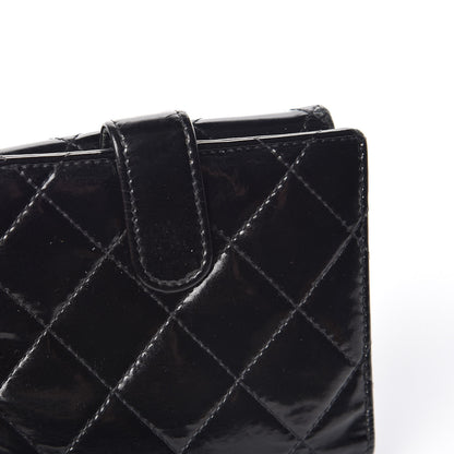 Chanel Patent Quilted Compact French Flap Wallet Black 11 of 16