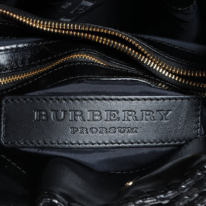 Burberry Suede Calfskin Medium Whipstitch Tote Black 7 of 9