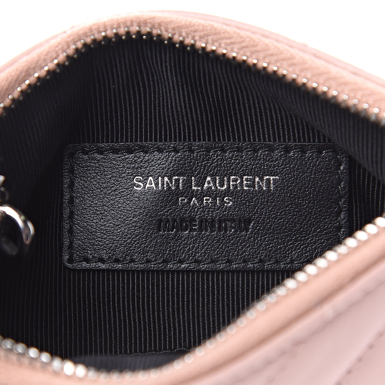 Saint Laurent Calfskin Matelasse Monogram Key Pouch Pale Pink 7 of 7