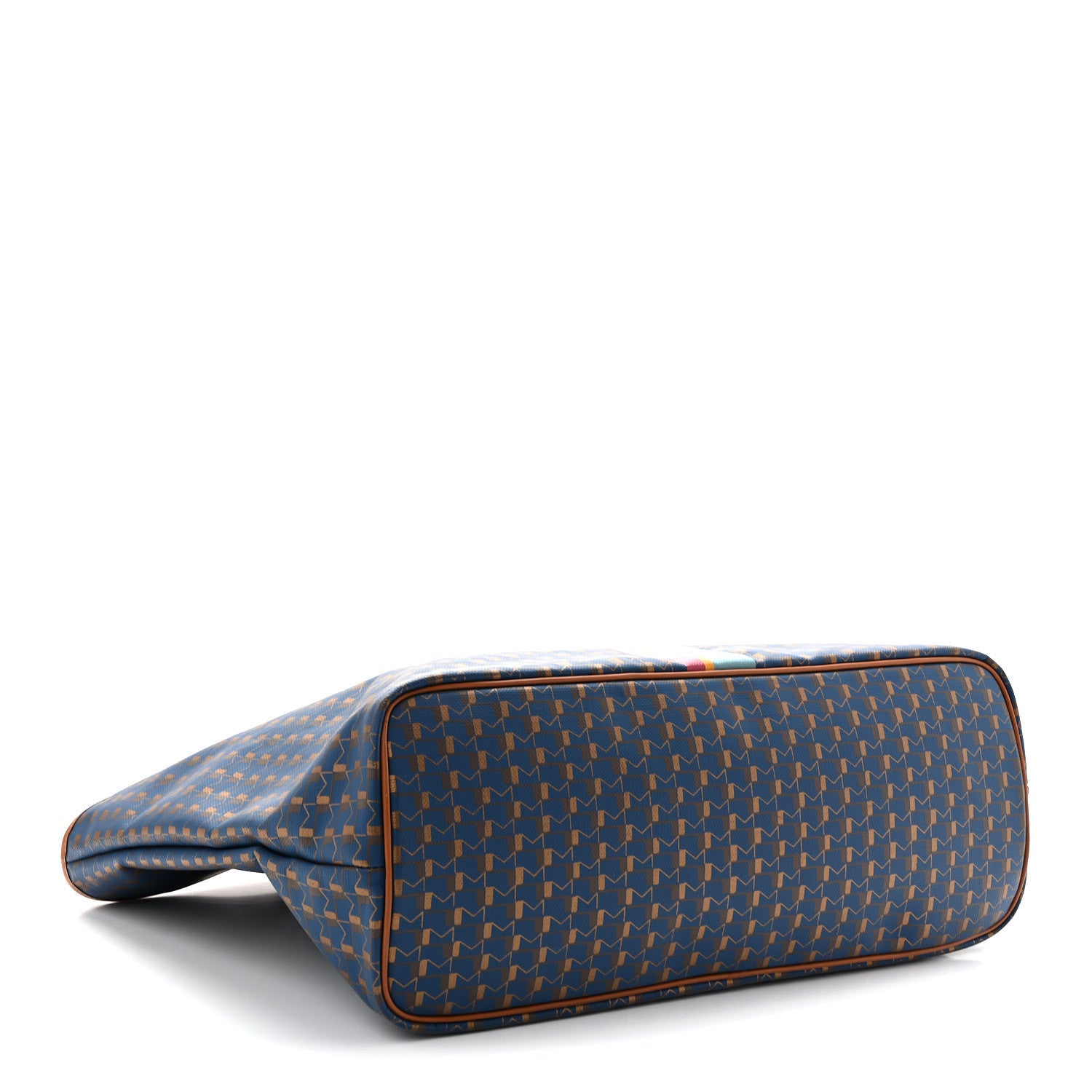Moynat Canvas 1920 Calfskin Oh! Tote Ruban GM Indigo Bronze Cognac 4 of 10