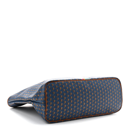 Moynat Canvas 1920 Calfskin Oh! Tote Ruban GM Indigo Bronze Cognac 4 of 10