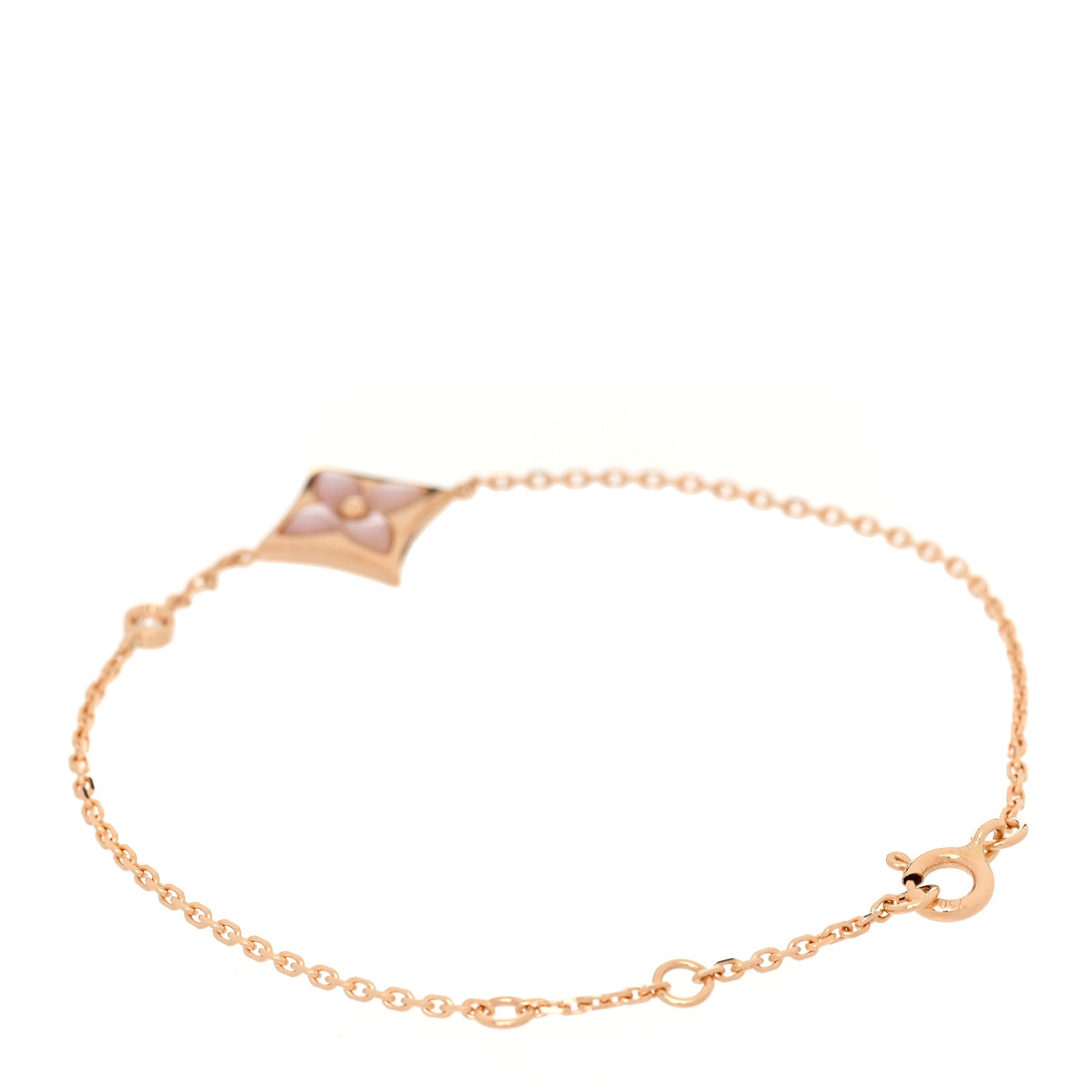 Louis Vuitton 18K Pink Gold Diamond Pink Mother of Pearl Color Blossom BB Star Bracelet 2 of 5