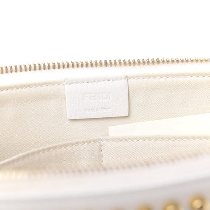 Fendi Vitello Elite Mink Fur Studded Karlito Zip Around Pouch White 6 of 11