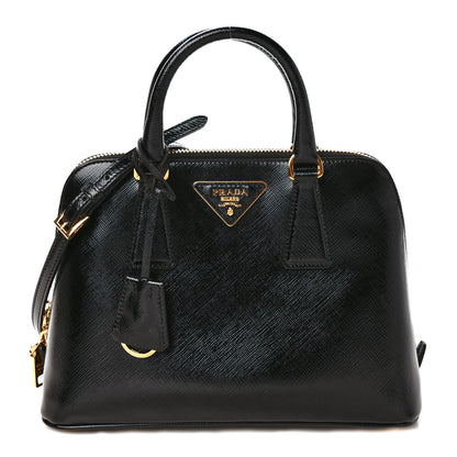 Prada Saffiano Vernice Small Promenade Tote Black 1 of 10
