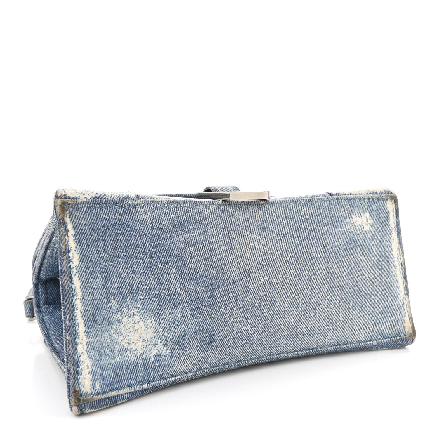 Balenciaga Nappa Denim Printed Hourglass Top Handle Bag Small Denim Blue 4 of 13