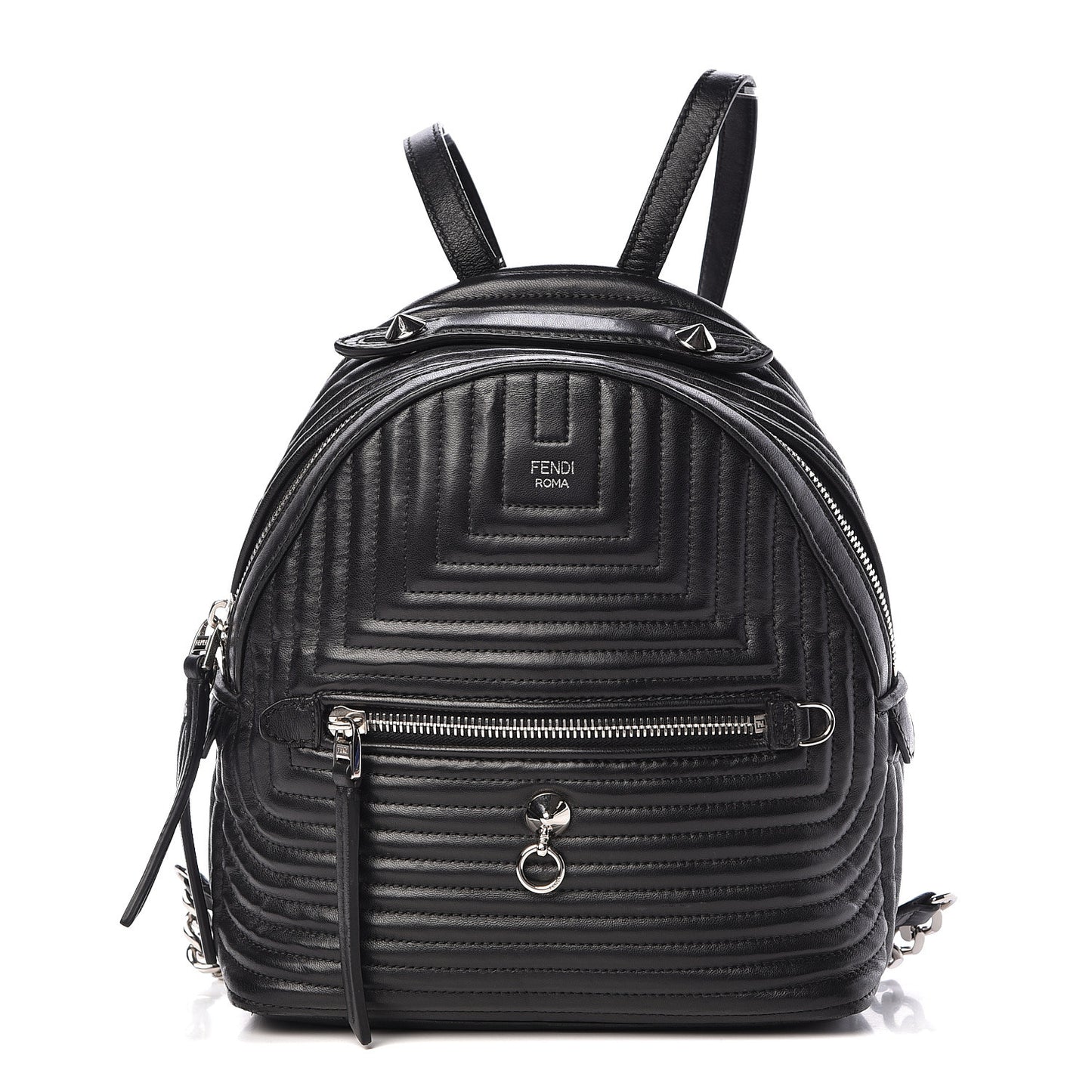 Shiny Nappa Trapuntata Mini Backpack Black