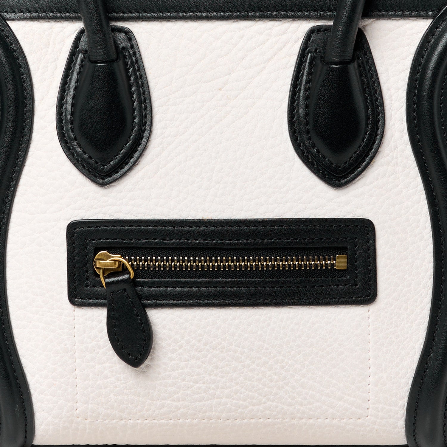 Celine Elephant Calfskin Nano Tri-Color Luggage Yellow Black 7 of 15