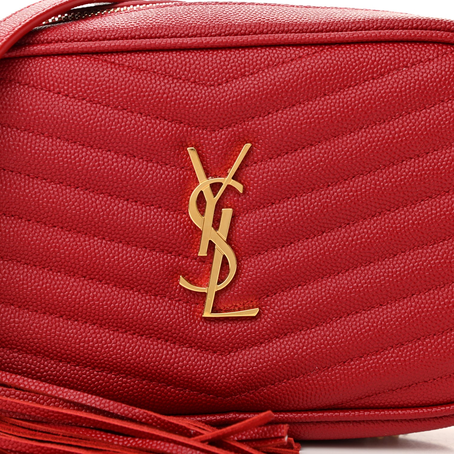 Saint Laurent Grain De Poudre Matelasse Monogram Mini Lou Camera Bag Eros Red 8 of 12