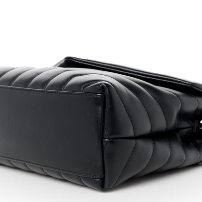 Saint Laurent Calfskin Y Quilted Monogram Monochrome Small Loulou Chain Satchel Black 11 of 12