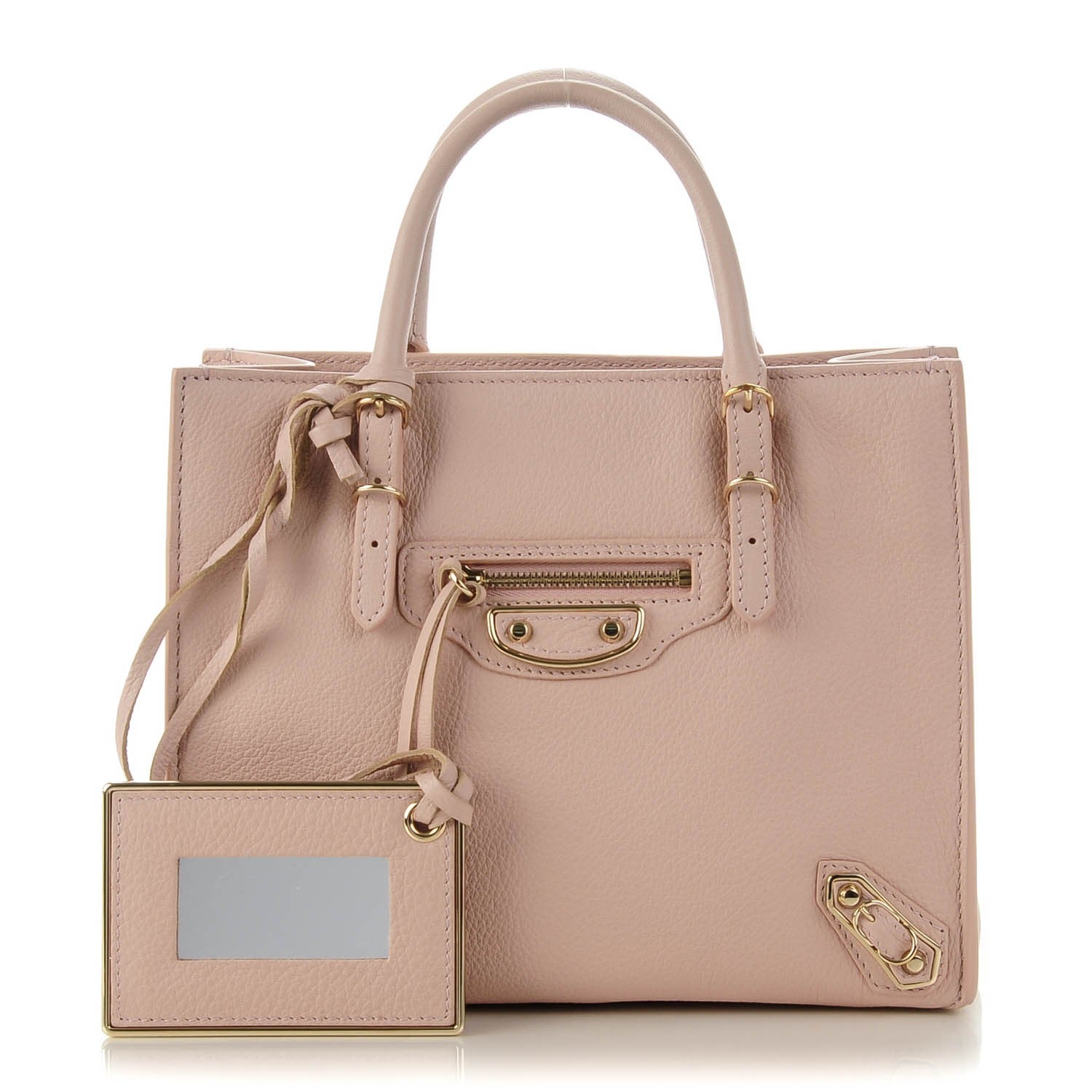 Balenciaga Grained Calfskin Gold Metallic Edge Hardware Papier Mini A4 Tote 1 of 7