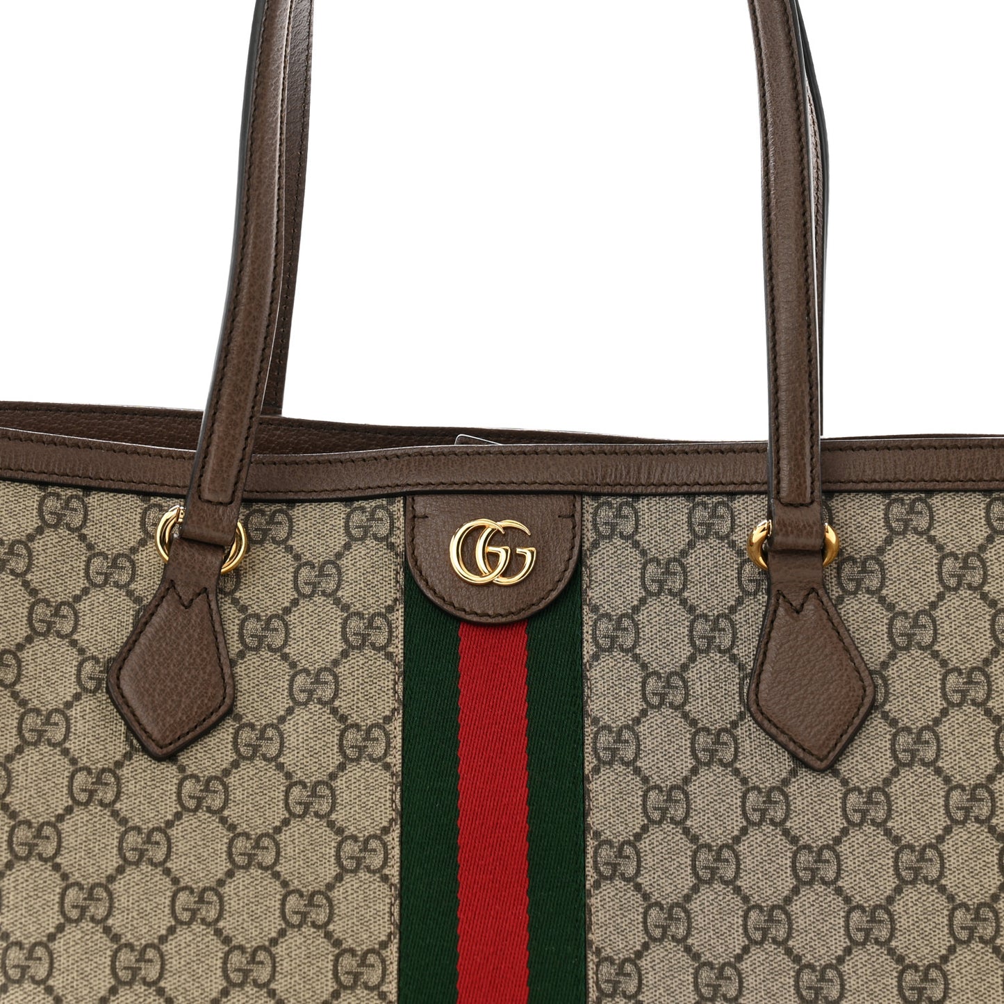GG Supreme Monogram Medium Ophidia Shopping Tote Brown