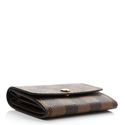Louis Vuitton Damier Ebene Porte-Monnaie Plat Coin Purse Brown 4 of 8