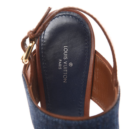 Louis Vuitton Denim Croisiere Wedge Sandals 39 Marine 8 of 11