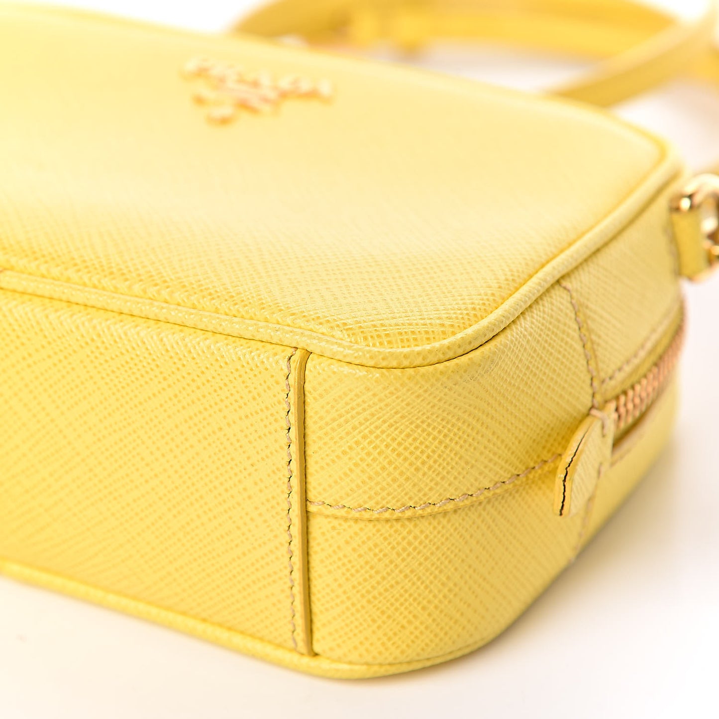 Saffiano Mini Camera Crossbody Bag Ocra