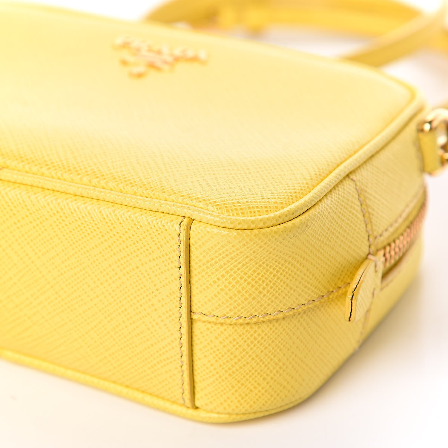 Prada Saffiano Mini Camera Crossbody Bag Ocra 11 of 11