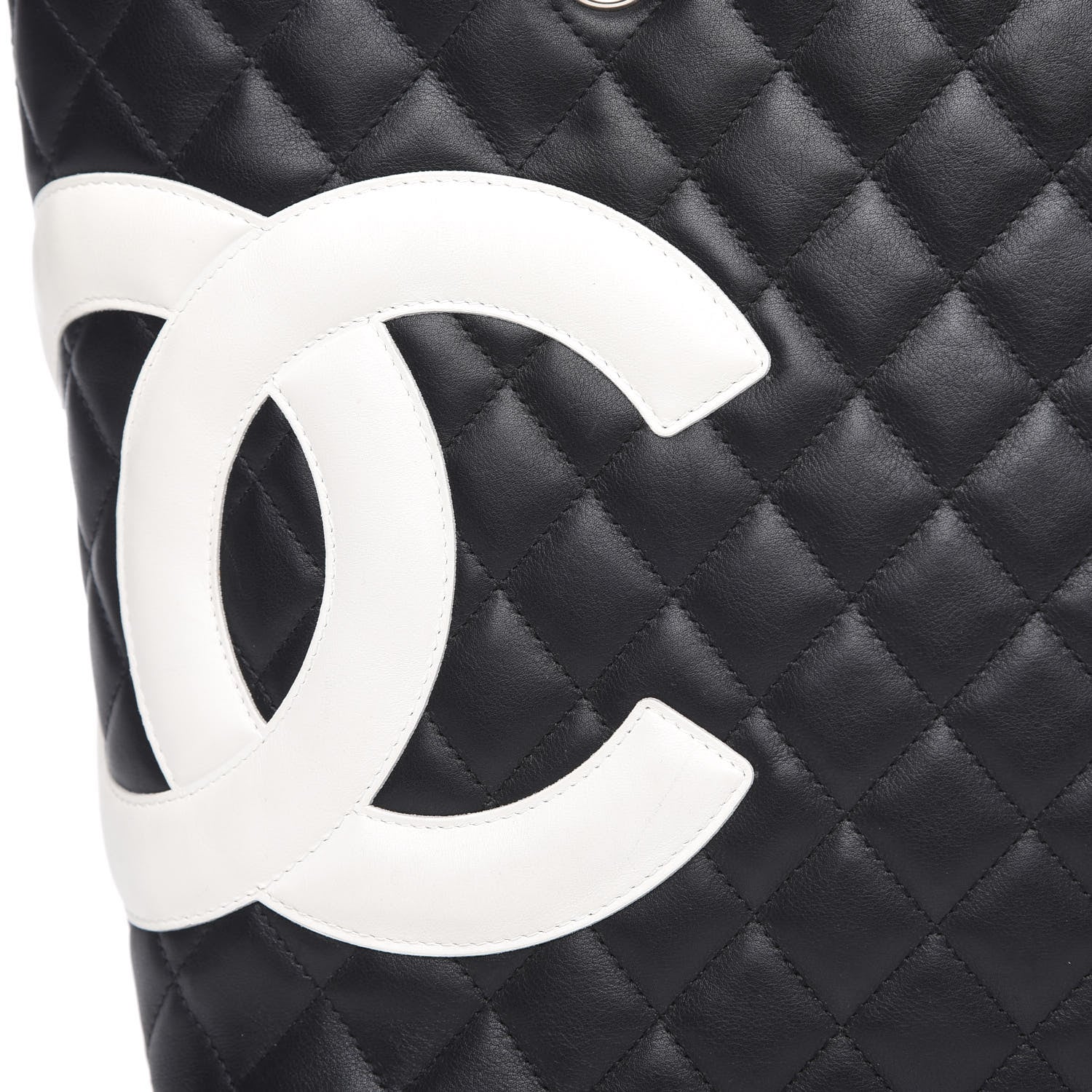 Chanel Calfskin Quilted Large Cambon Tote Black White 12 of 14