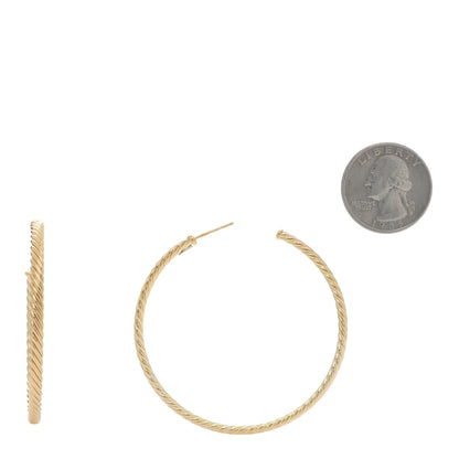 David Yurman 18K Yellow Gold Large Cablespira Hoop Earrings 2 of 5