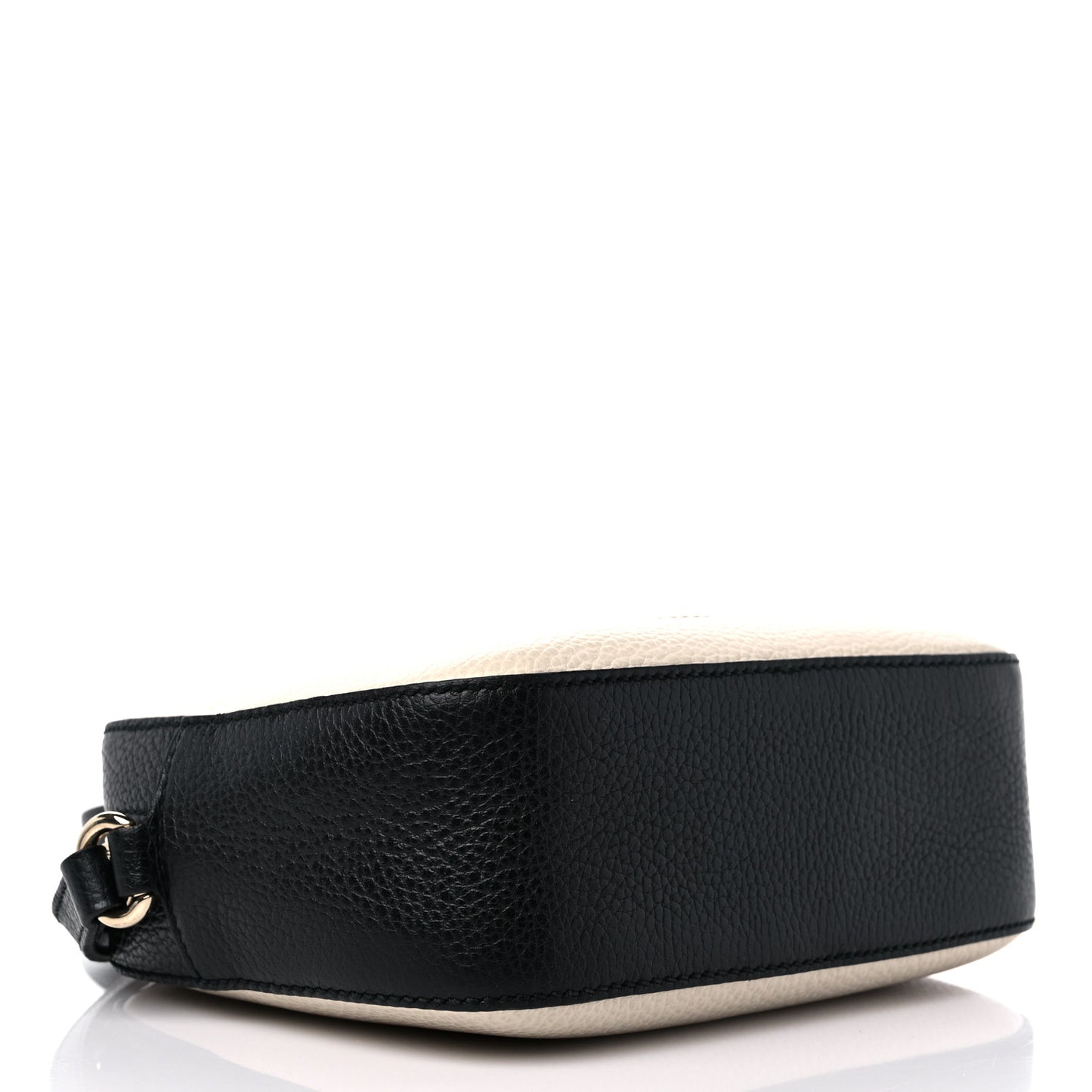 Dollar Calfskin Bi-Color Small Soho Disco Bag Mystic White Black