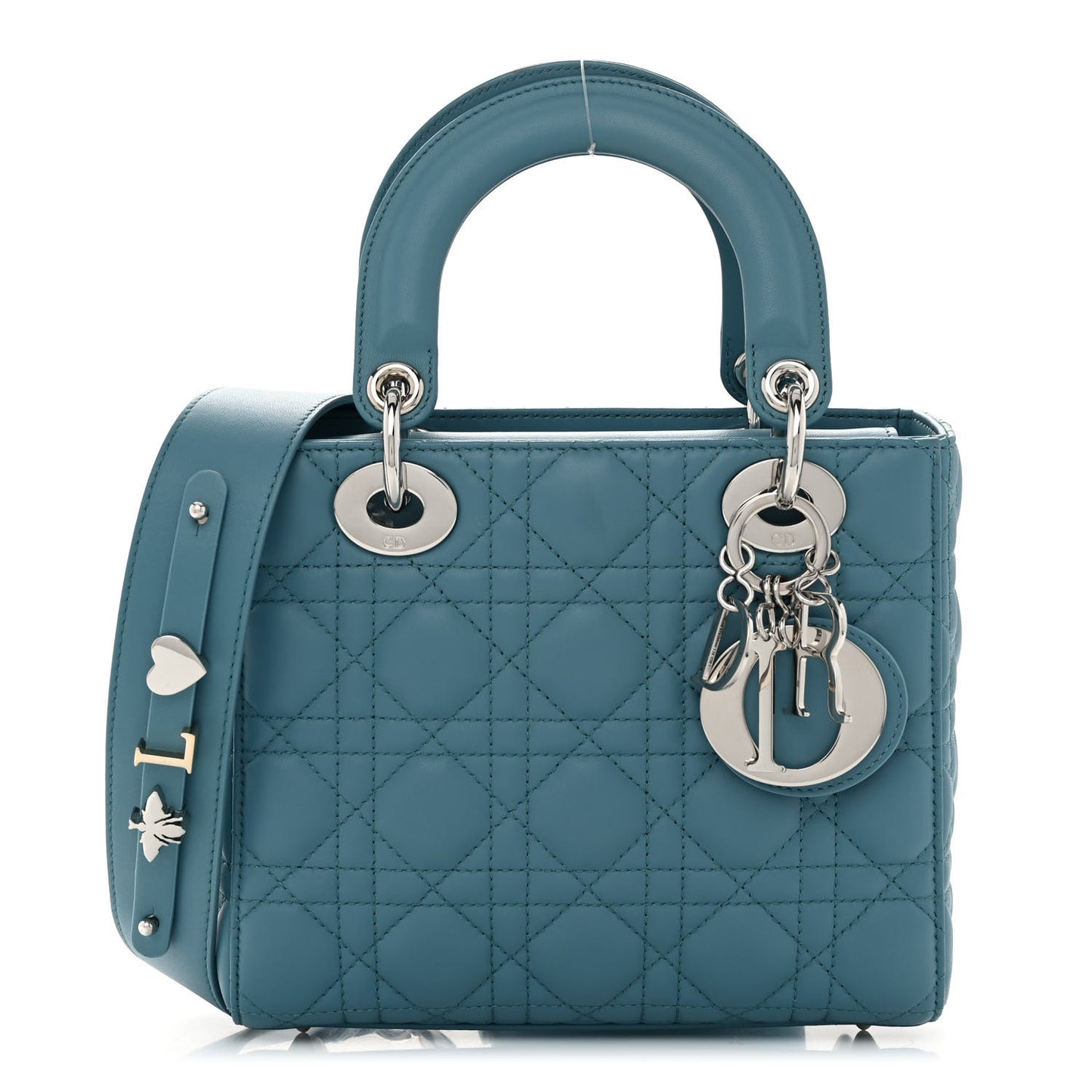 CHRISTIAN DIOR Lambskin Cannage Small My ABCDior Lady Dior Blue
