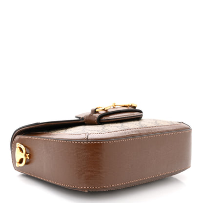 Gucci GG Supreme Monogram Web Mini Horsebit 1955 Shoulder Bag Beige Brown Sugar 4 of 12