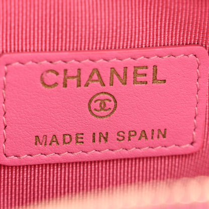 Chanel Caviar Quilted Zip Around Classic Coin Purse Pink 6 of 8
