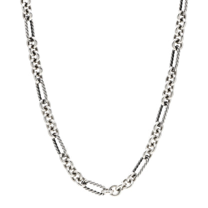 David Yurman Sterling Silver 18K Yellow Gold Figaro Link Toggle Necklace 1 of 4