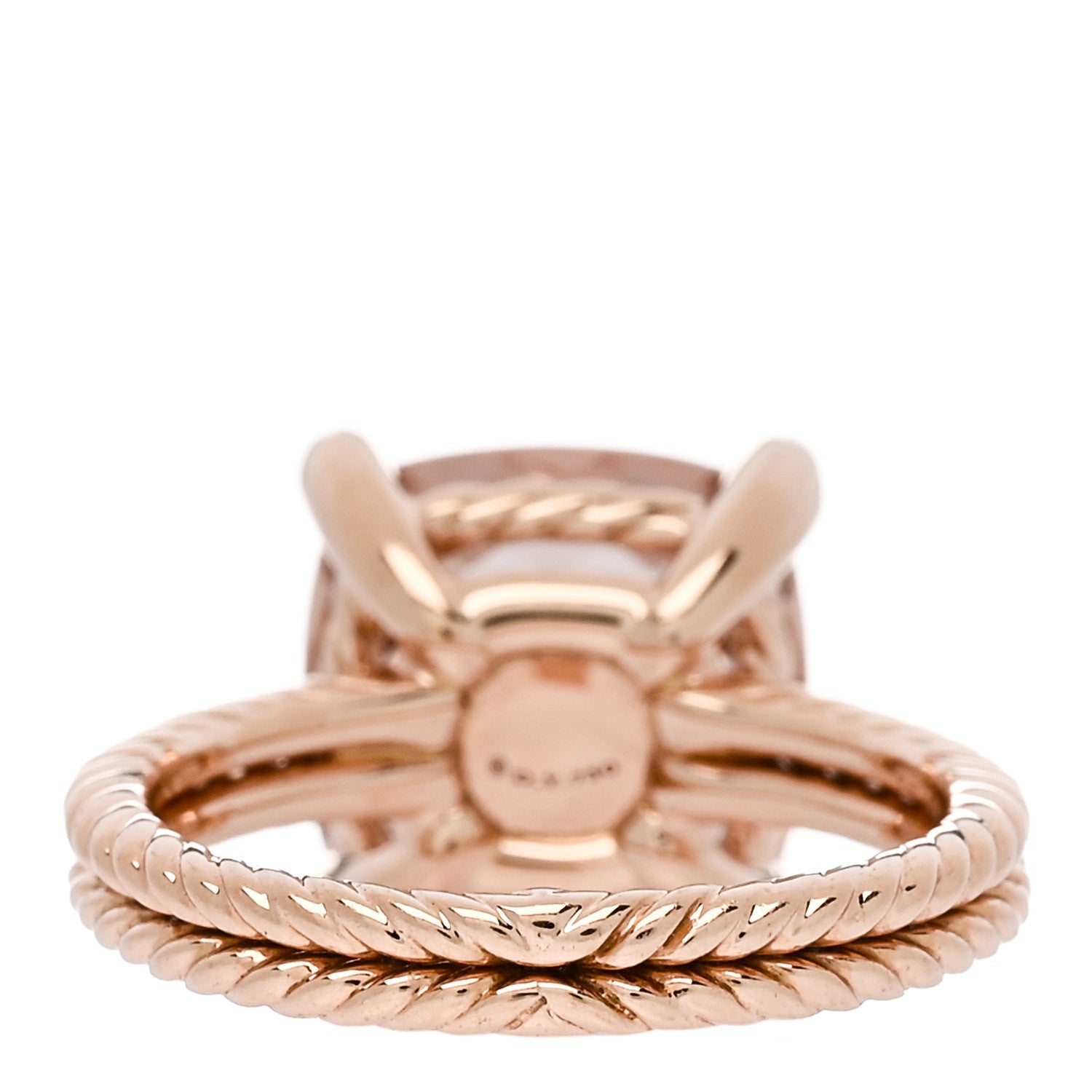 David Yurman 18K Rose Gold Diamond Morganite 11mm Chatelaine Ring 52 6 4 of 5