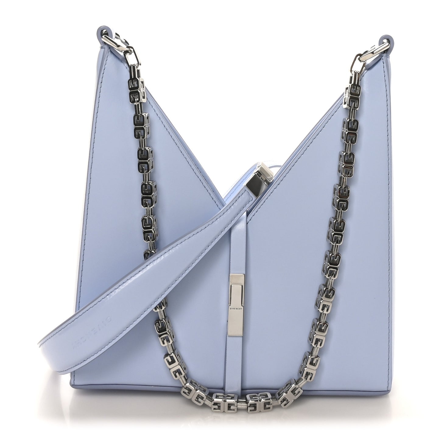 Box Calfskin Mini Cut Out Shoulder Bag Baby Blue