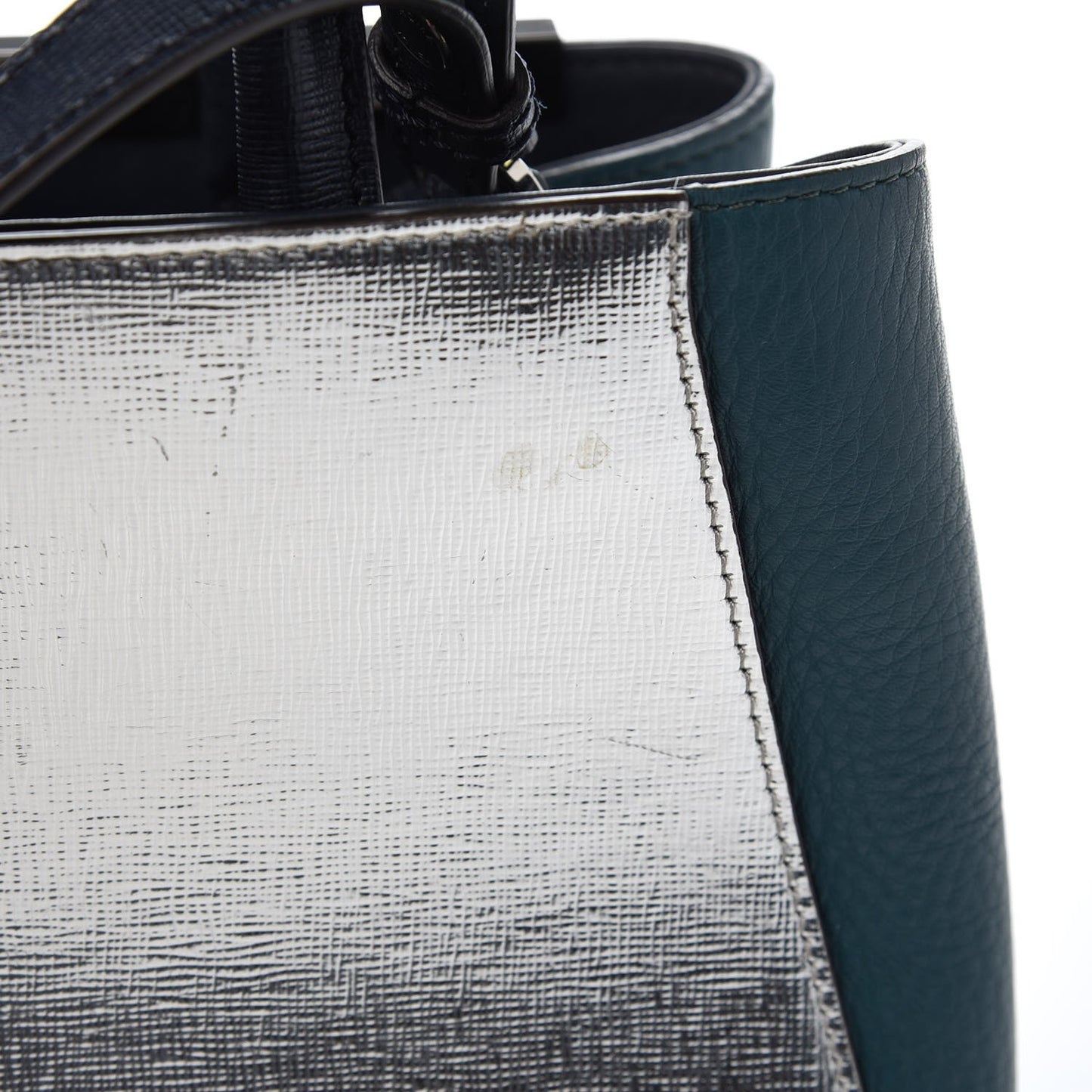 Vitello Elite Colorblock Petite 2Jours Tote Lavagna Oceano Argento