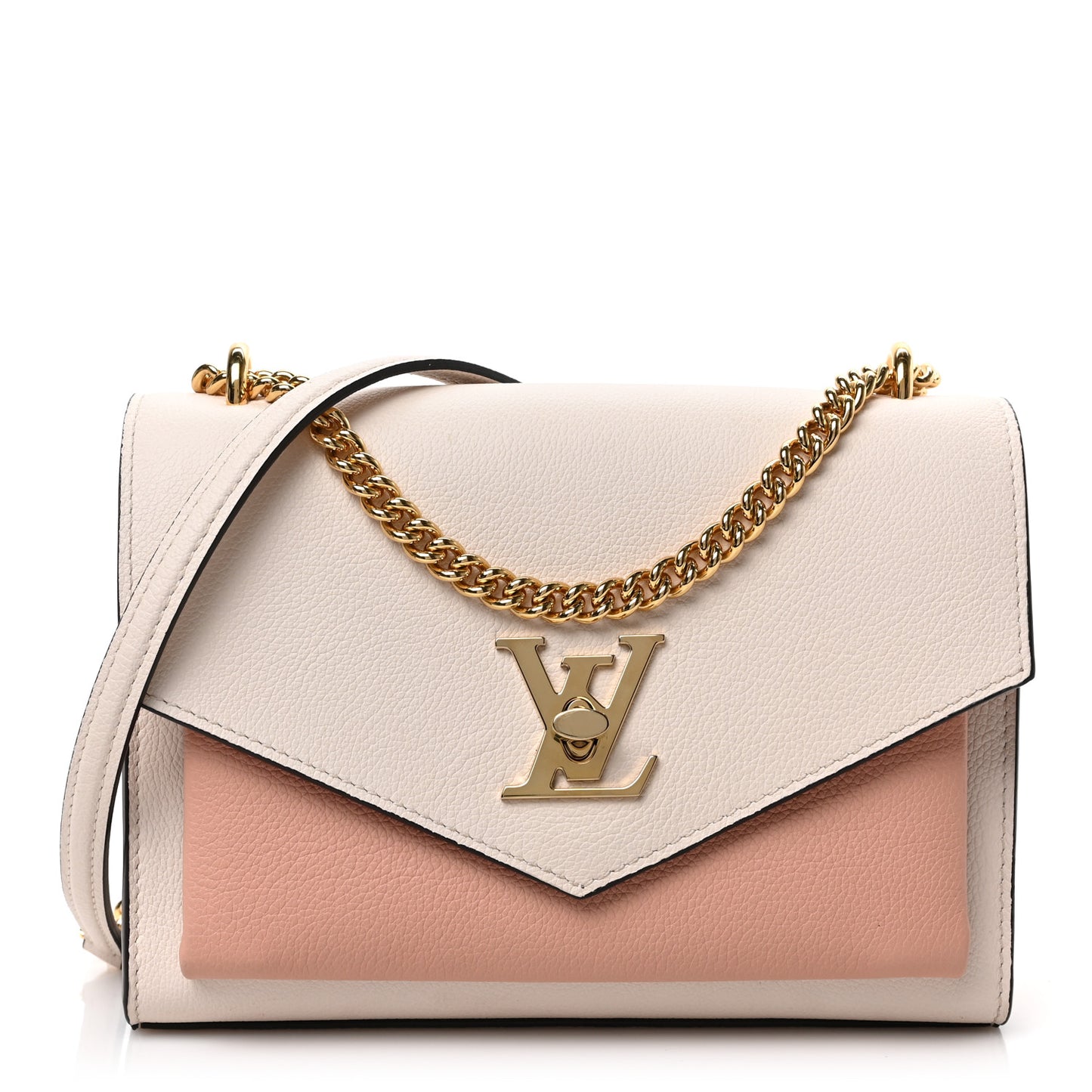 Soft Calfskin Mylockme Chain Bag BB Rose Trianon Quartz