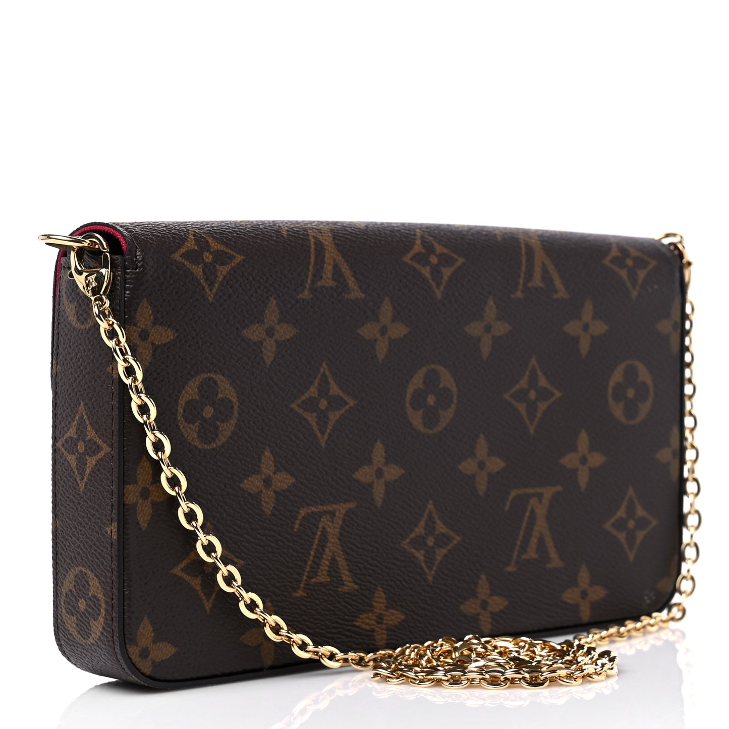 Monogram Pochette Felicie Chain Wallet Fuchsia