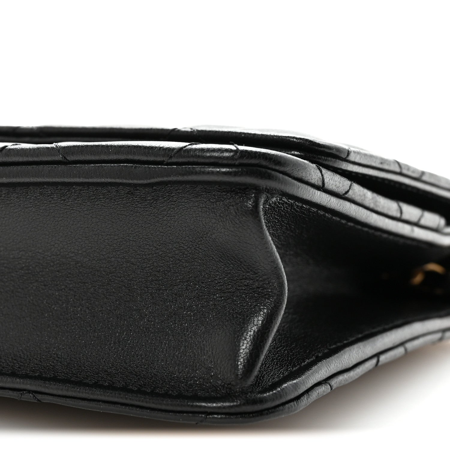 Chanel Lambskin Quilted Pearl Crown Wallet On Chain WOC Black 11 of 12