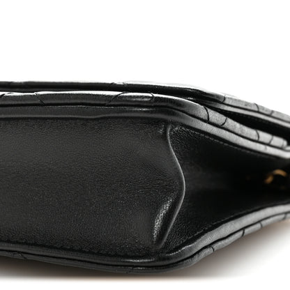 Chanel Lambskin Quilted Pearl Crown Wallet On Chain WOC Black 11 of 12